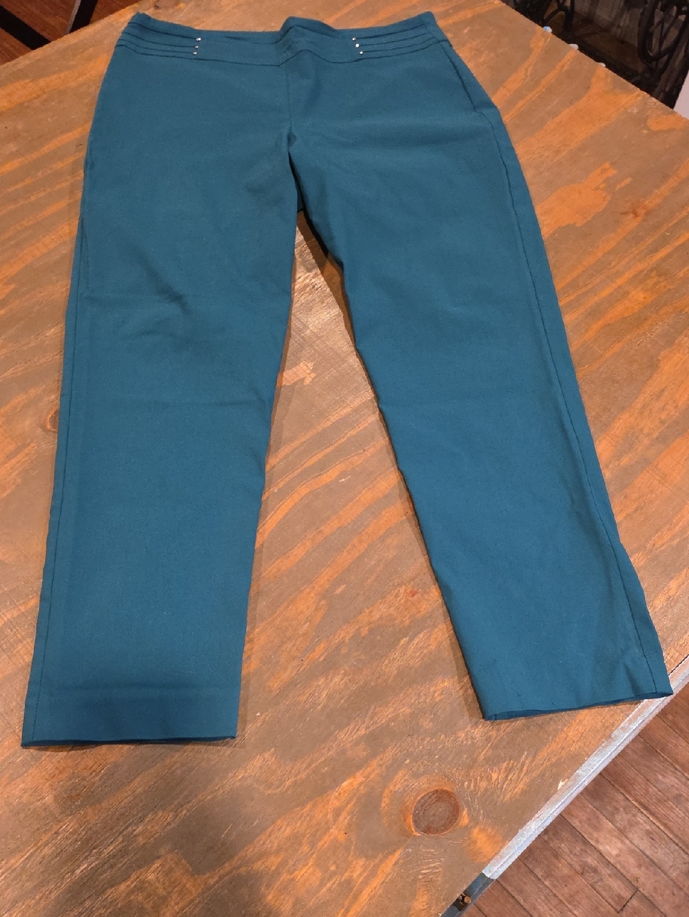 JM Collection Teal Straight-Leg Pants